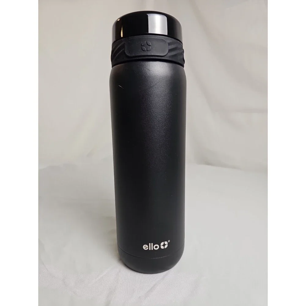 Ello Cooper 22 oz Vacuum Insulated Stainless Steel Water Bottle Black Leak Proof